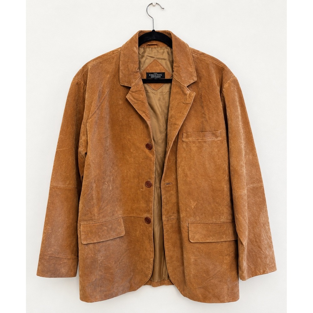 Haband Executive Division Men's Genuine Suede Leather Blazer – Size Large